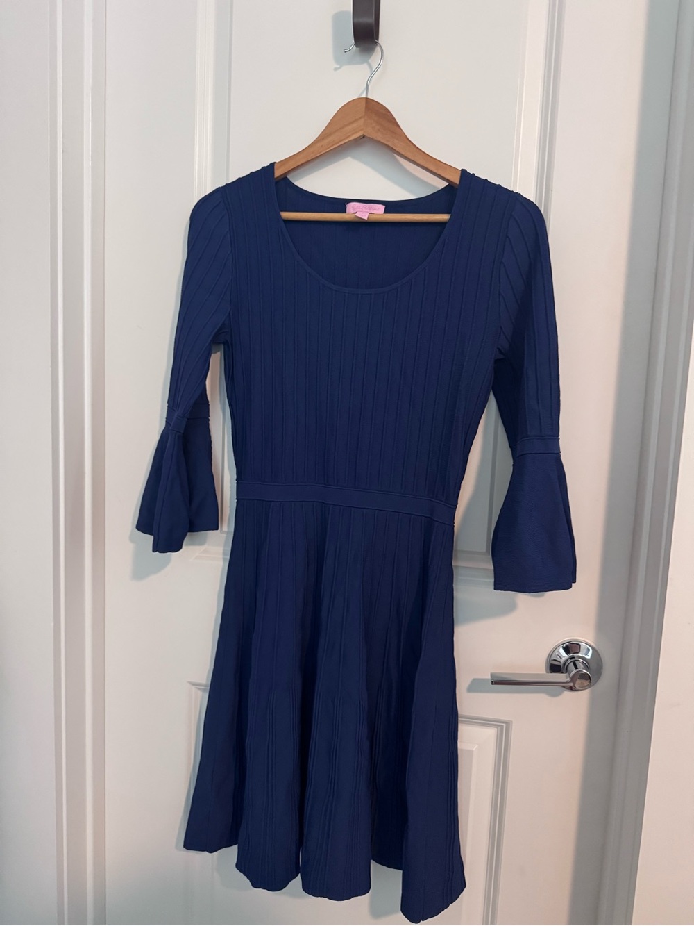 Lilly Pulitzer Navy Blue Ribbed Fit-and-Flare Dress